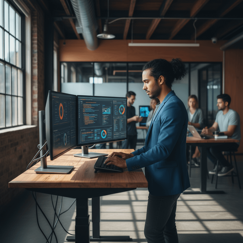 Blue Platypus professional at work