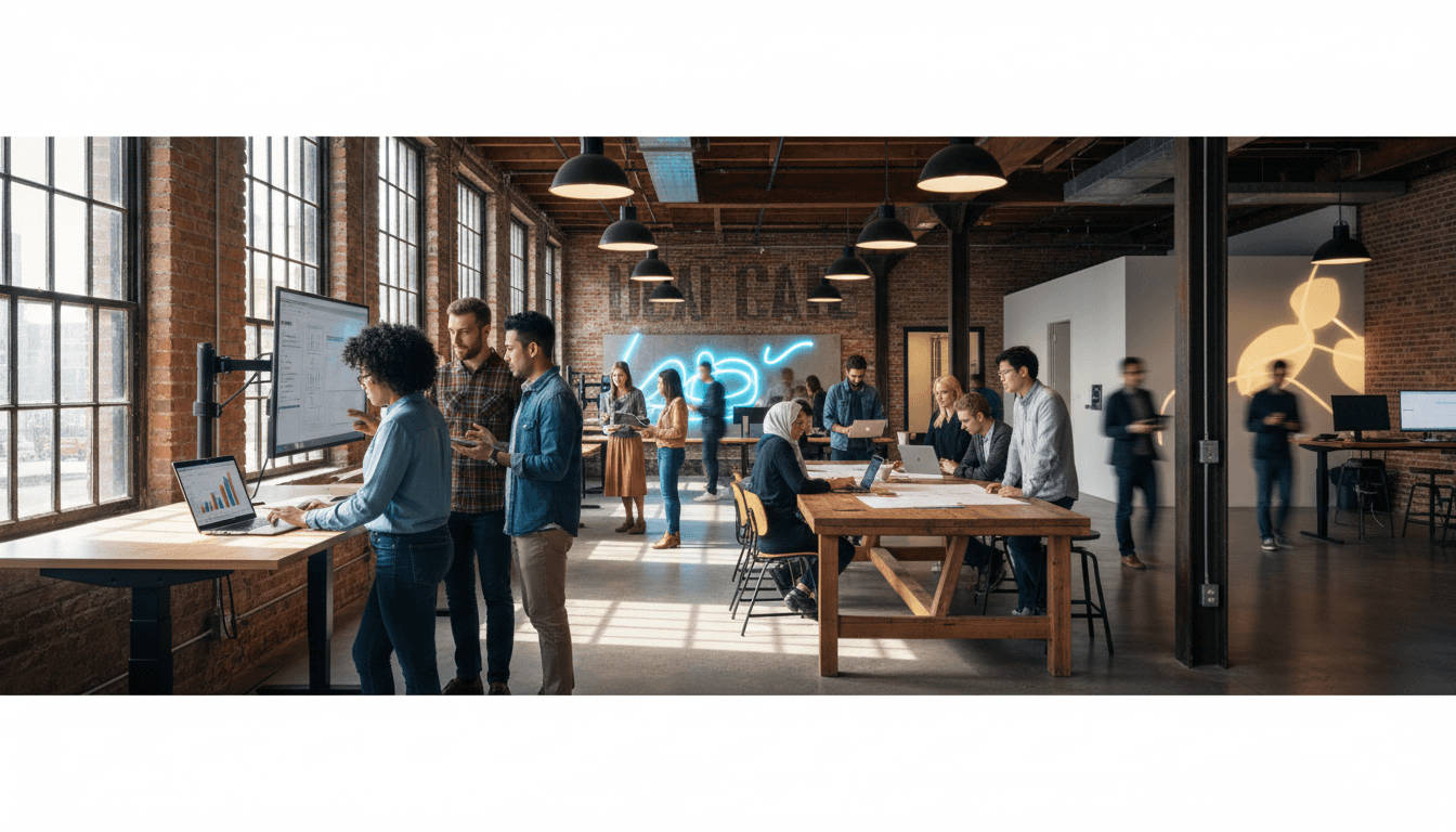 Blue Platypus team workspace showing diverse professionals collaborating